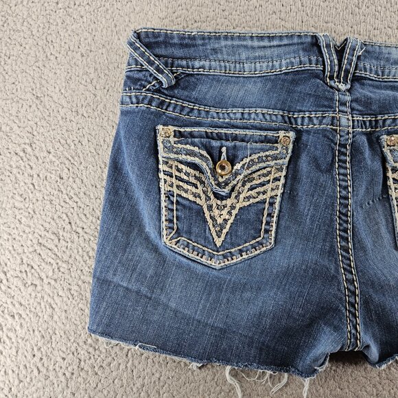 Vigoss Shorts Womens 20 (38x2) Blue Denim Cut Offs Jorts Embroidered - Picture 13 of 16